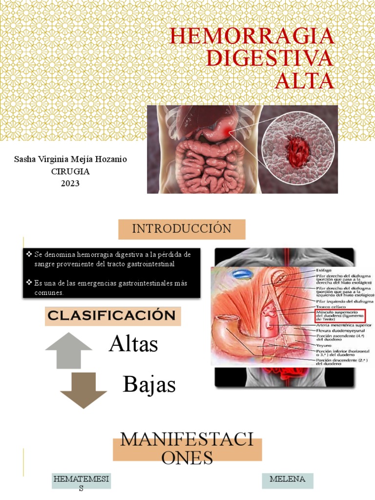 Hemorragia Digestiva Alta: Diagnóstico y Manejo | PDF | Heces ...