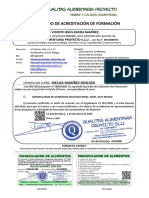Certificado de Acreditación de Formación: D. Vicente Jesús Rueda Ramírez Qualitas Alimentaria Proyecto S.L. U