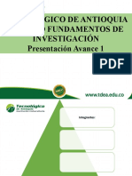 Tecnologico de Antioquia Modulo Fundamentos de Investigación Presentación Avance 1