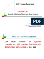 WEEK 4 MODULE 4 - Dynamic Behaviour of Chemical Process Systems