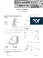 Semejanza de triángulos en práctica de Geometría