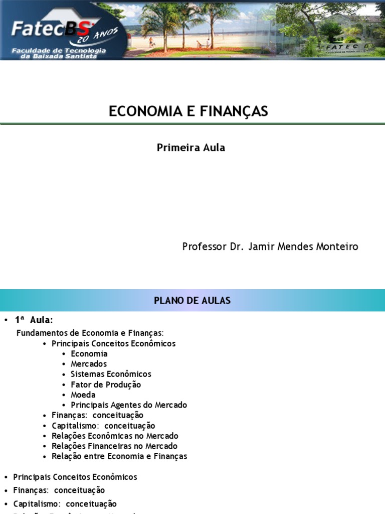 Fundamentos de Economia e Finanças | PDF | Economia | Mercado (economia)
