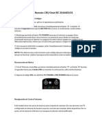 Flow Box - Control Remoto: CRU Omni RC 3544403/01: Programación Manual de Códigos