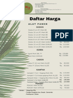 Daftar Harga CV Medan Jaya 2022