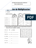Ficha de Ejercicios de Multiplicacion