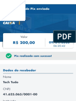 Comprovante de Pix Enviado: Valor Data