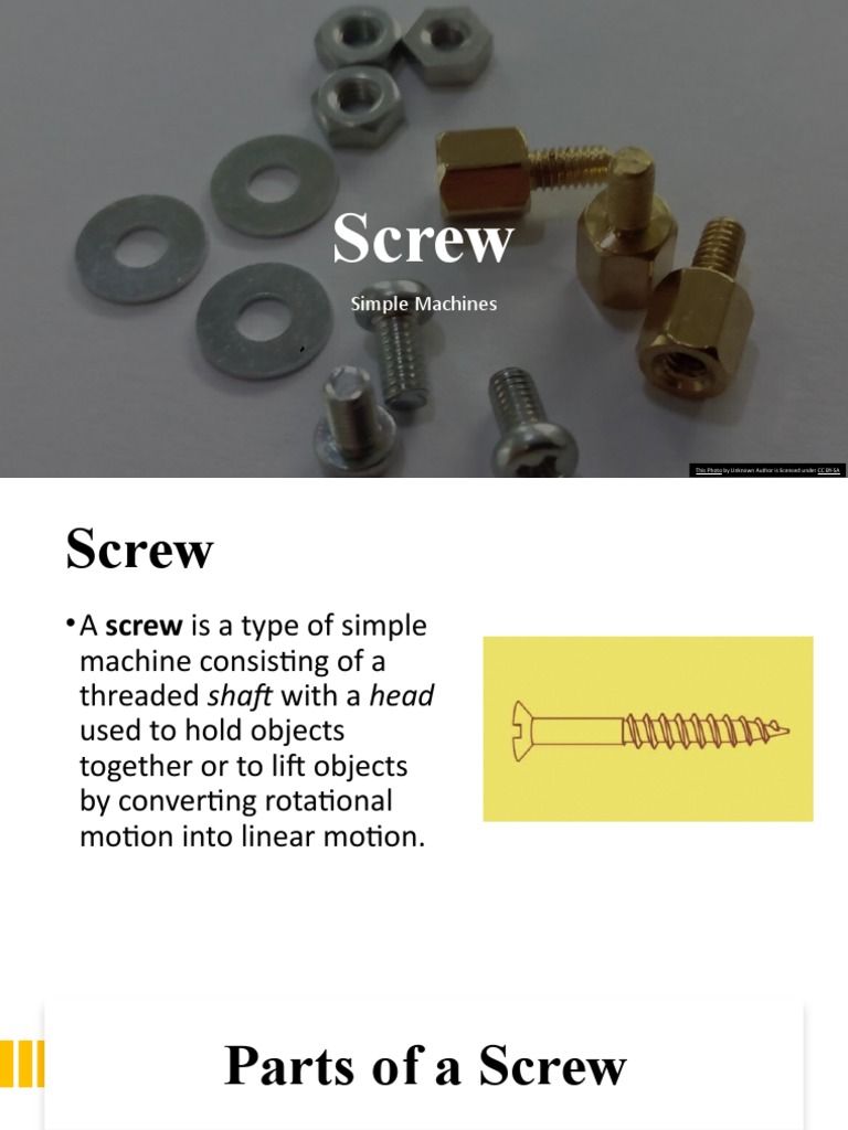 Simple Machines How Screws Convert Rotational Motion to Linear Motion