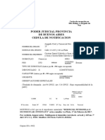 Poder Judicial Provincia de Buenos Aires Cedula de Notificacion