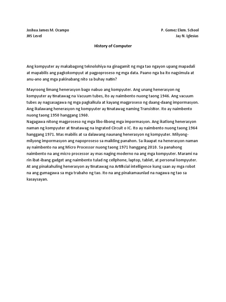 History of Computer | PDF