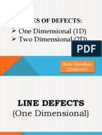 Types of Defects:: One Dimensional (1D) Two Dimensional (2D)