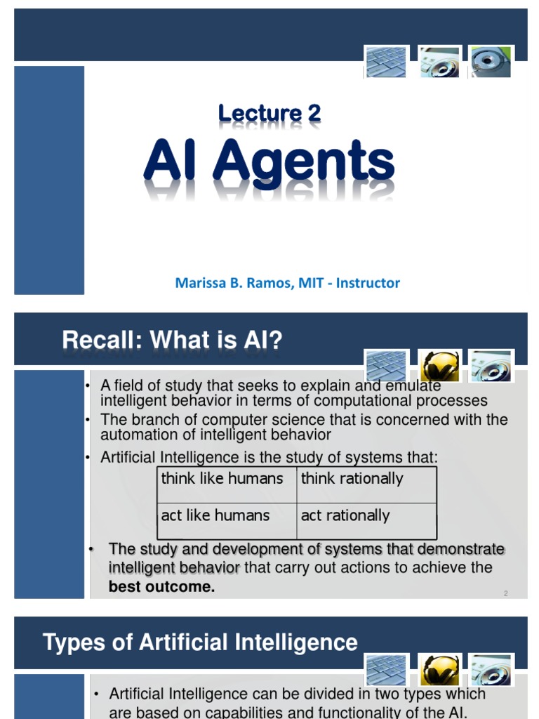Lecture 2 - AI Agents | PDF | Artificial Intelligence | Intelligence ...