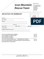 Brecon Mountain Rescue Team: Application For Membership
