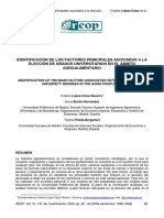 Identificación de Los Factores Principales Asociados A La Elección de Grados Universitarios en El Ámbito Agroalimentario