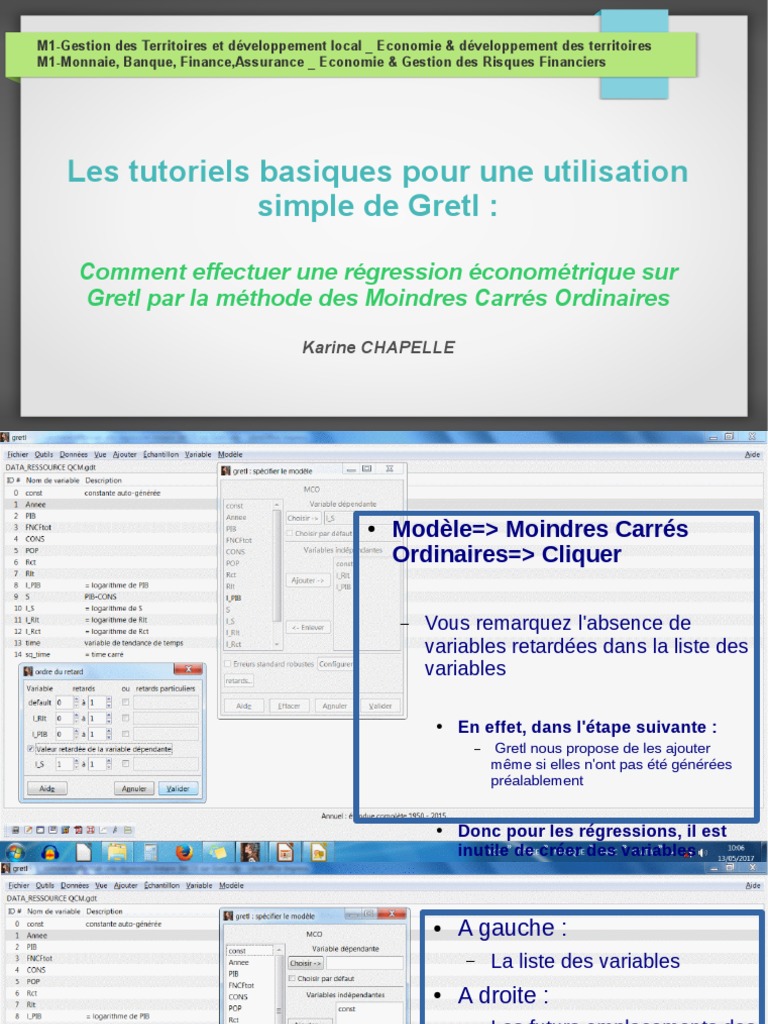 Utilisation de Gretl pour régressions | PDF | Analyse de régression ...