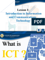 Introduction To Information and Communications Technology: Lesson 1