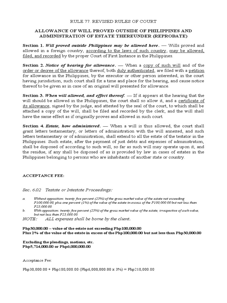 Notes Probate of Will | PDF | Will And Testament | Justice