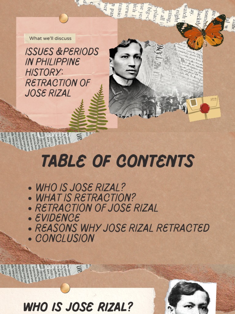 Issues &periods in Philippine History Retraction of Jose Rizal PDF
