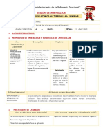 "Año Del Fortalecimiento de La Soberanía Nacional": Sesión de Aprendizaje