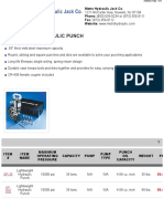 Lightweight Hydraulic Punch Spec Sheet