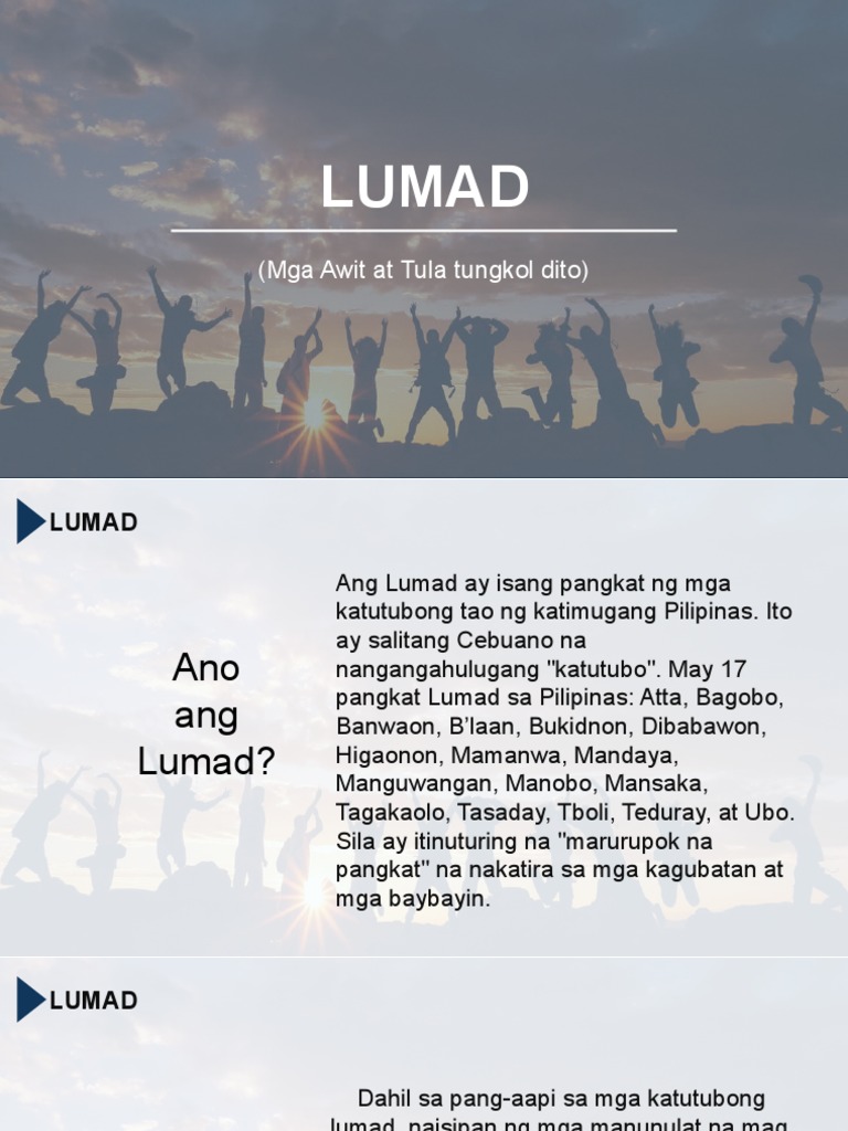 Lumad: (Mga Awit at Tula Tungkol Dito) | PDF