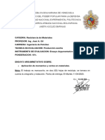 Ensayo Argumentativo de Resistencia de Materiales Ing. Petroleo