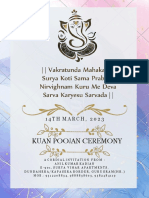 Kuan Poojan Ceremony: 1 4 T H M A R C H, 2 0 2 3
