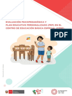 Cartilla Evaluación Psicopedagógica y Plan Educativo Personalizado PEP en El CEBE