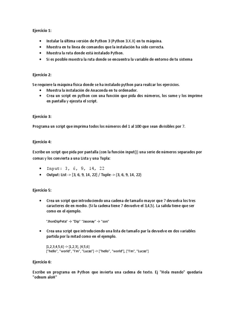 Tarea 01 - Primeros Ejercicios Con Python-1 | PDF