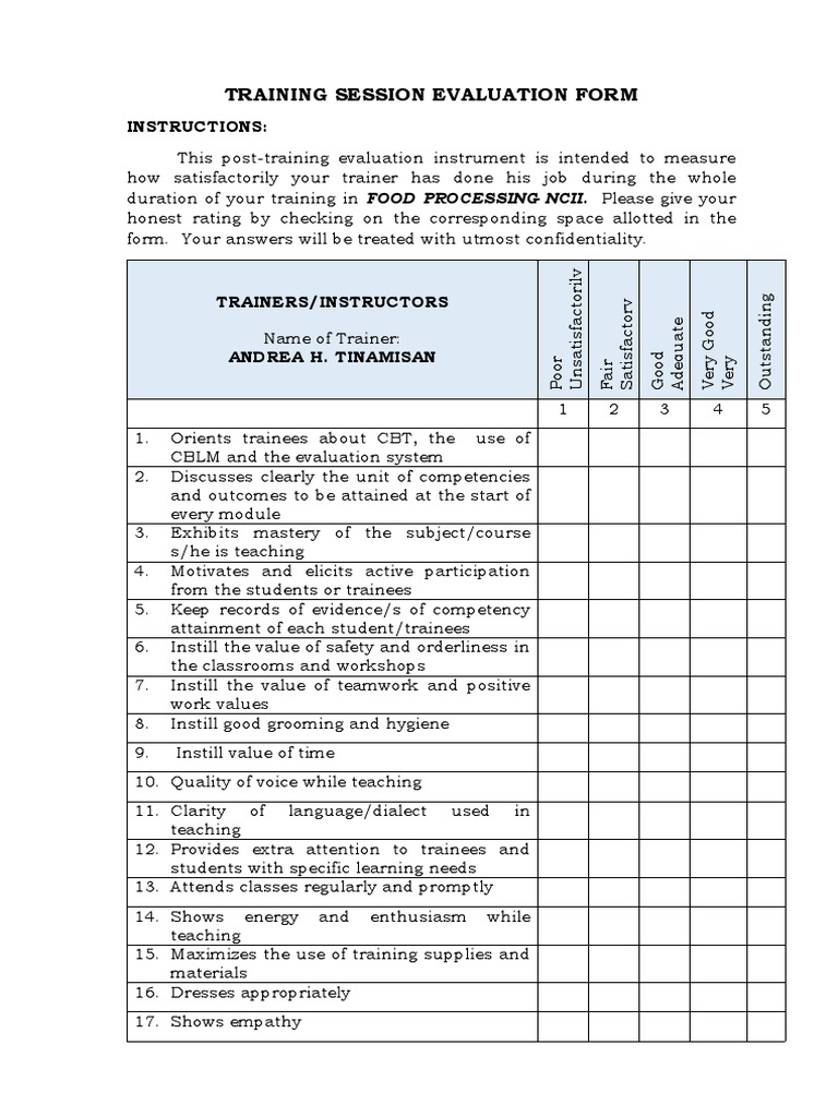 Exam EVALUATION FORM Download Free PDF Education Theory Change