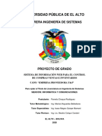 Universidad Pública de El Alto: Carrera Ingeniería de Sistemas