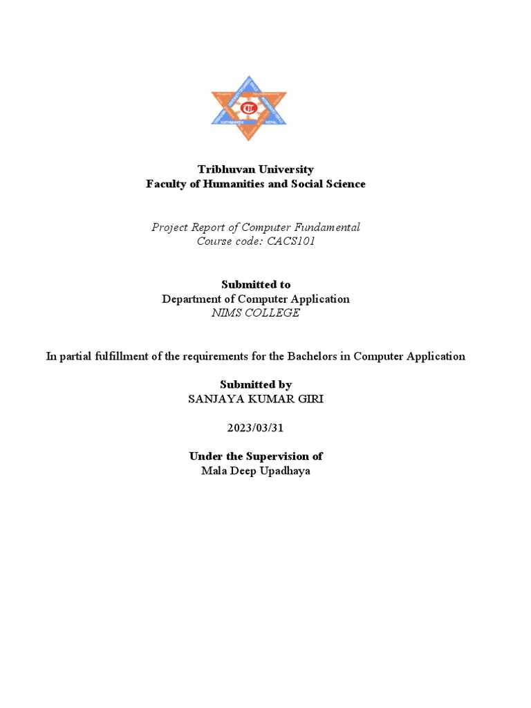 BCA Computer Fundamentals Lab Report | PDF