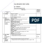 Final Speaking Test 1 (FFS) : Speaking Frame (Timing 5 Minutes)