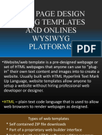 Web Page Design Using Templates and Onlines Wysiwyg Platforms