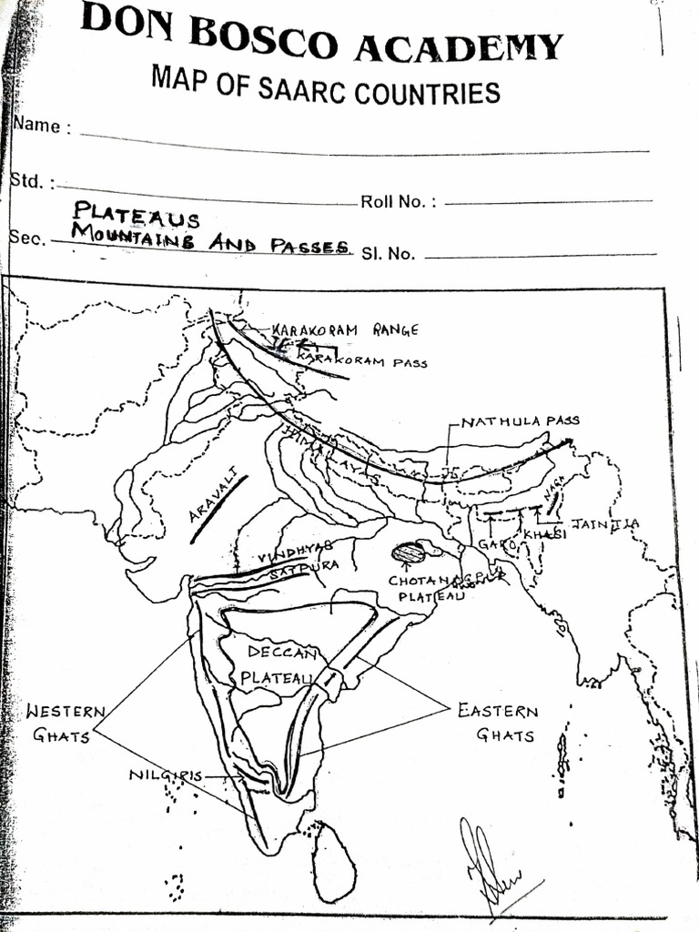Map of SAARC Countries and Geography | PDF | Mountains | Physical Geography