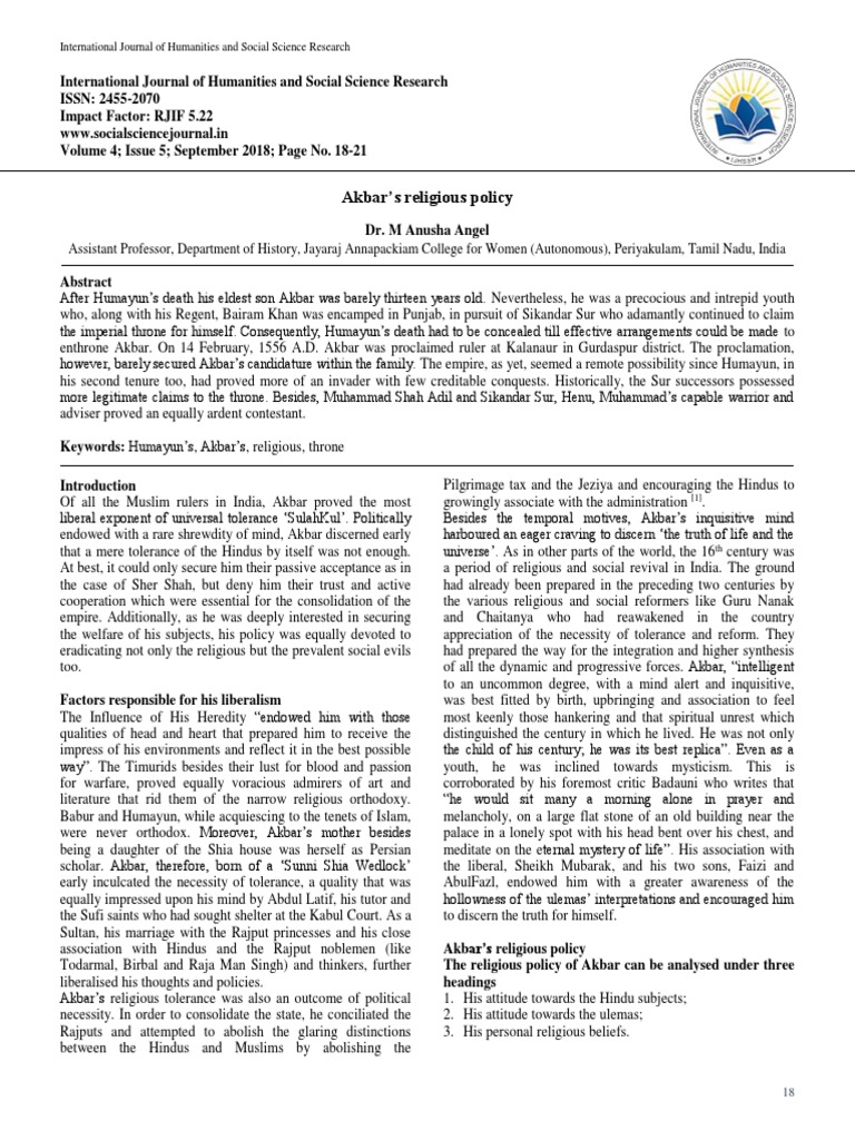 akbar-s-religious-policy-international-journal-of-humanities-and