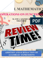 General Mathematics: Operations On Functions