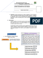 Evaluacion Diagnostica de Inglés 5°