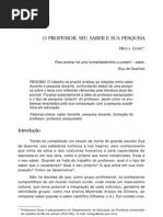 O Professor, Seu Saber, Sua Pesquisa MENGA LUDKE