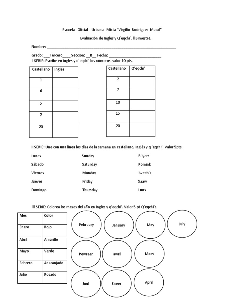 Evaluacion Ingles y Qeqchi PDF