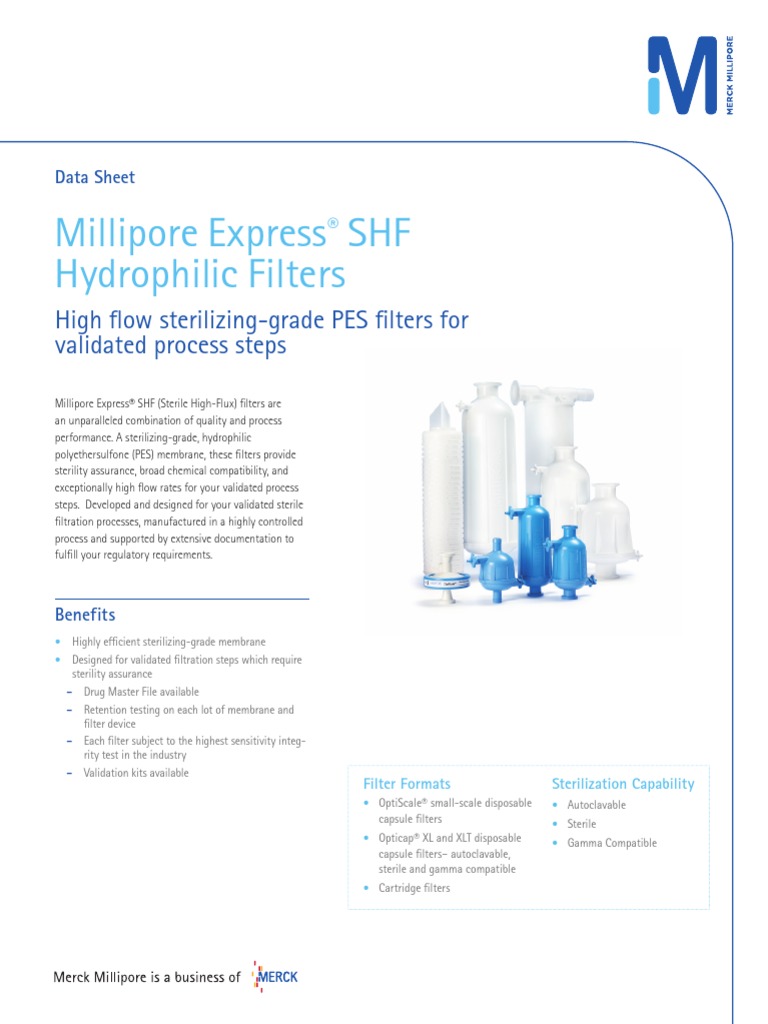 Millipore Express SHF Hydrophilic Filters High Flow SterilizingGrade