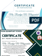 Certificate of Participation - SBM