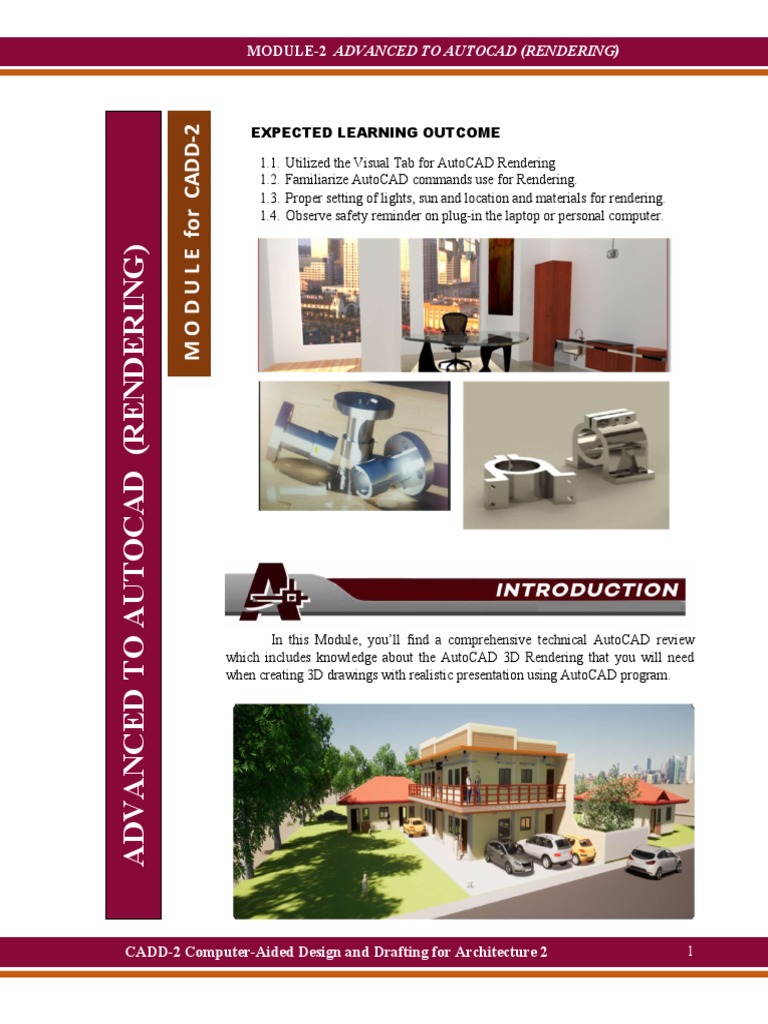 AutoCAD Rendering Guide for CADD-2 | PDF | 3 D Computer Graphics | Lighting