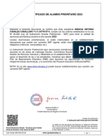 Certificado de Alumno Prioritario 2023: CANALES CABALLERO RUN 24770197-4, Cumple Con Los Criterios Establecidos en La Ley