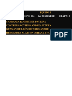 Equipo 2 Carranza Rodriguez Paulina Contreras Oviedo Andrea Itzury Guzman de León Ricardo Andre Hernandez Alarcon Johana Atalia