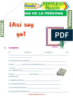 Identidad de La Persona para Segundo Grado de Primaria