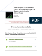 Notas de - Auto-Disciplina - Dureza Mental Cómo Desarrollar Mentalidad de Guerrero, Autodisciplina Y Autoconfianza