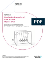 Syllabus: Cambridge International AS & A Level Physics 9702