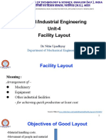 120511/industrial Engineering Unit-4 Facility Layout: Department of Mechanical Engineering