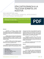 Malabsorción E Intolerancia A La Fructosa / Fructosa-Sorbitol en Patología Digestiva