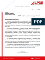 Sres (As) - Directivos y Docentes Colegios Miembros LPDE ASUNTO: Invitación A Participar en Nuestro I Encuentro